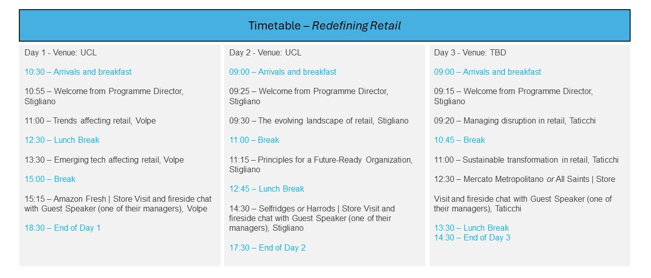 Timetable Updated