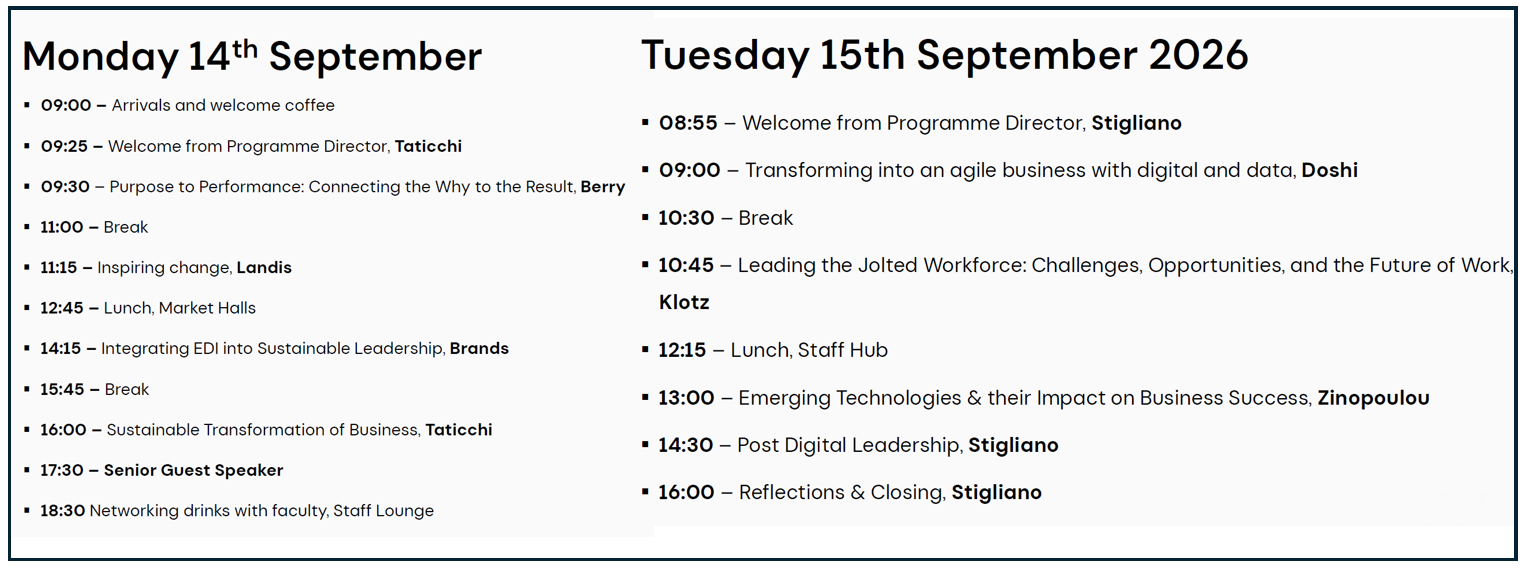 Timetable